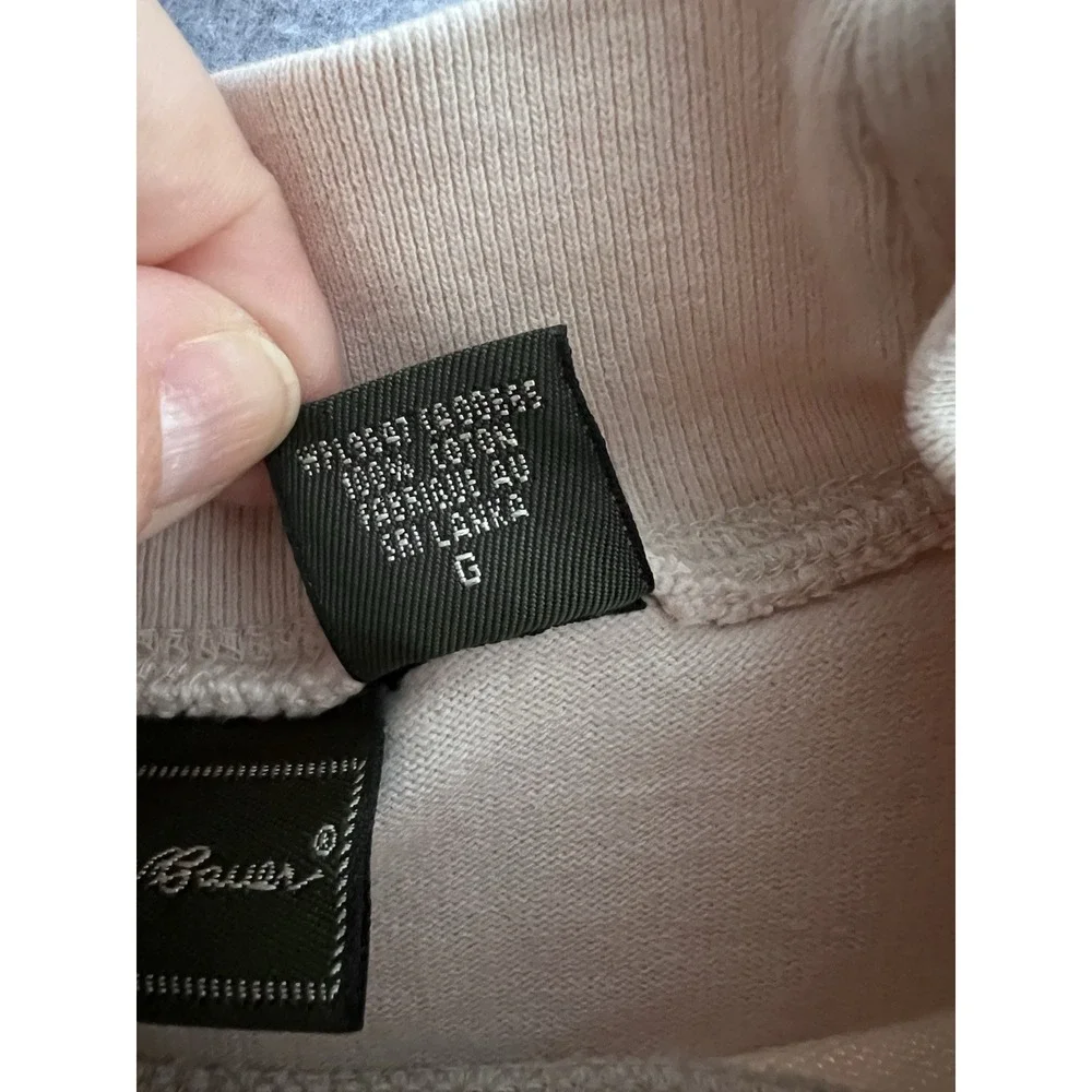 Eddie Bauer Mock Neck 100% Cotton L Long Sleeve Mens Shirt Beige Tan Putty Zip